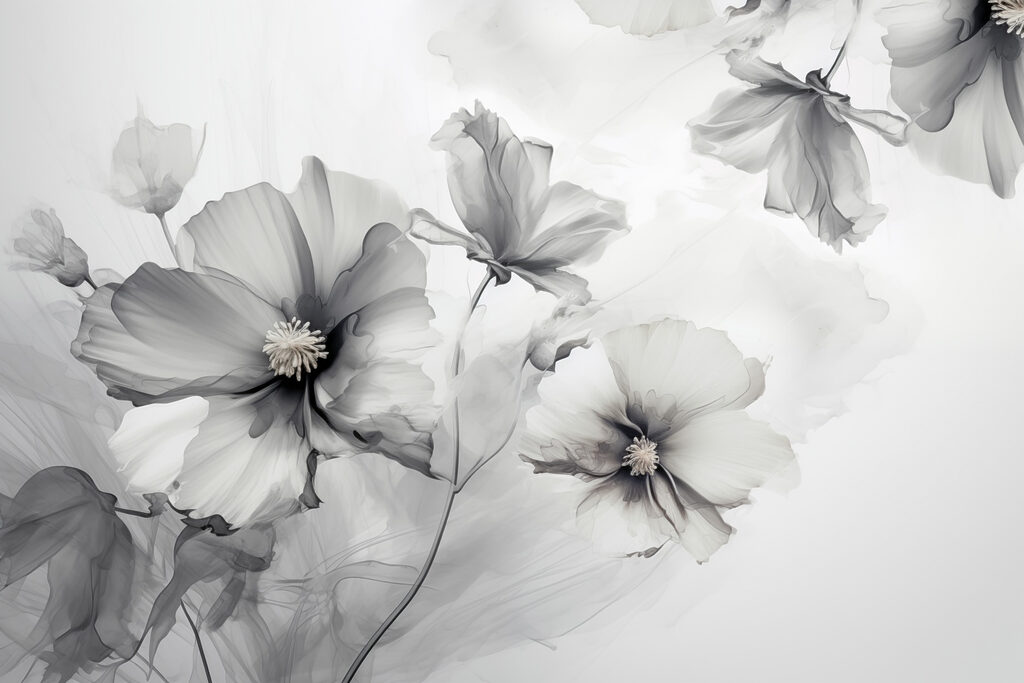 Flores sueltas en acuarela — diseño completo