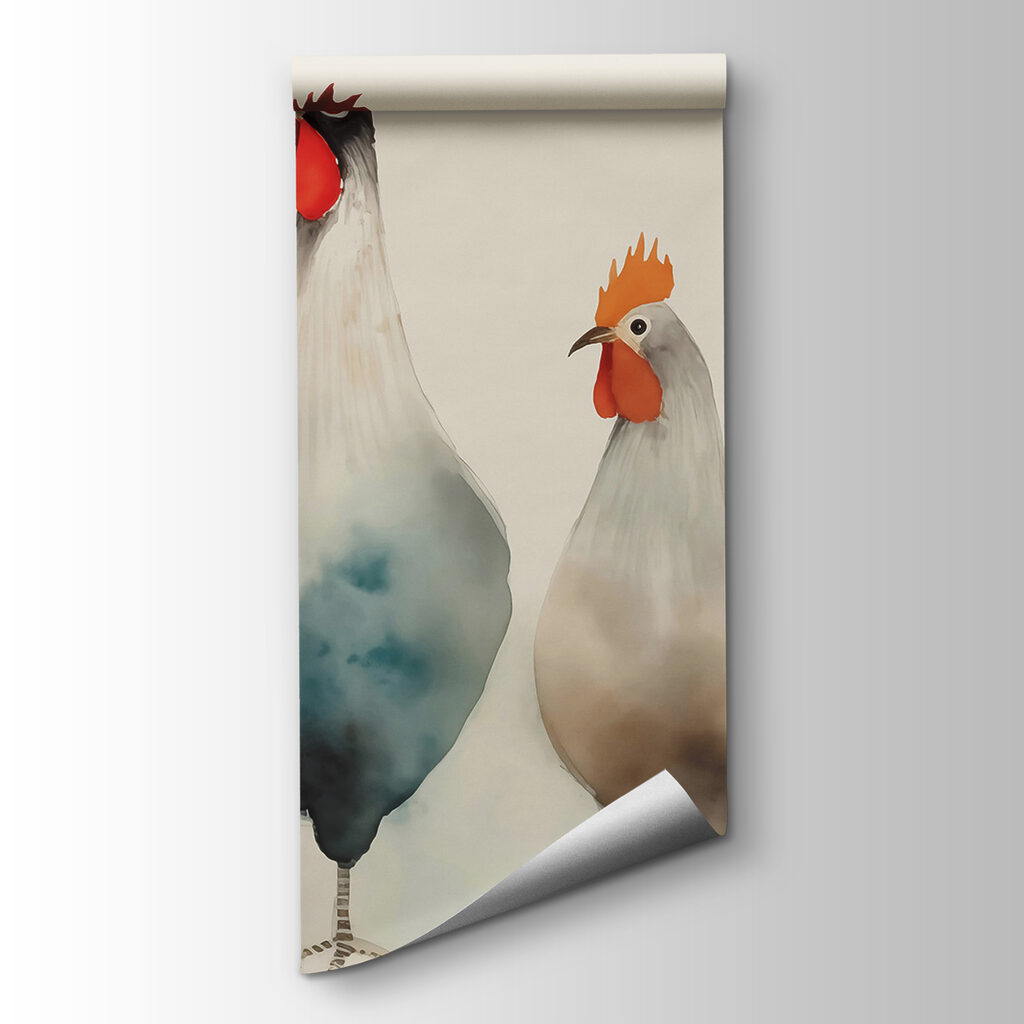 Gallinas en acuarela — vista del producto