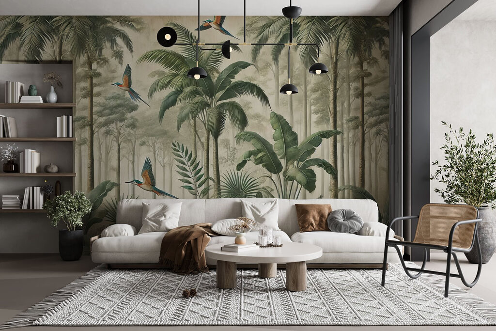 Pájaros entre palmeras — interior 6