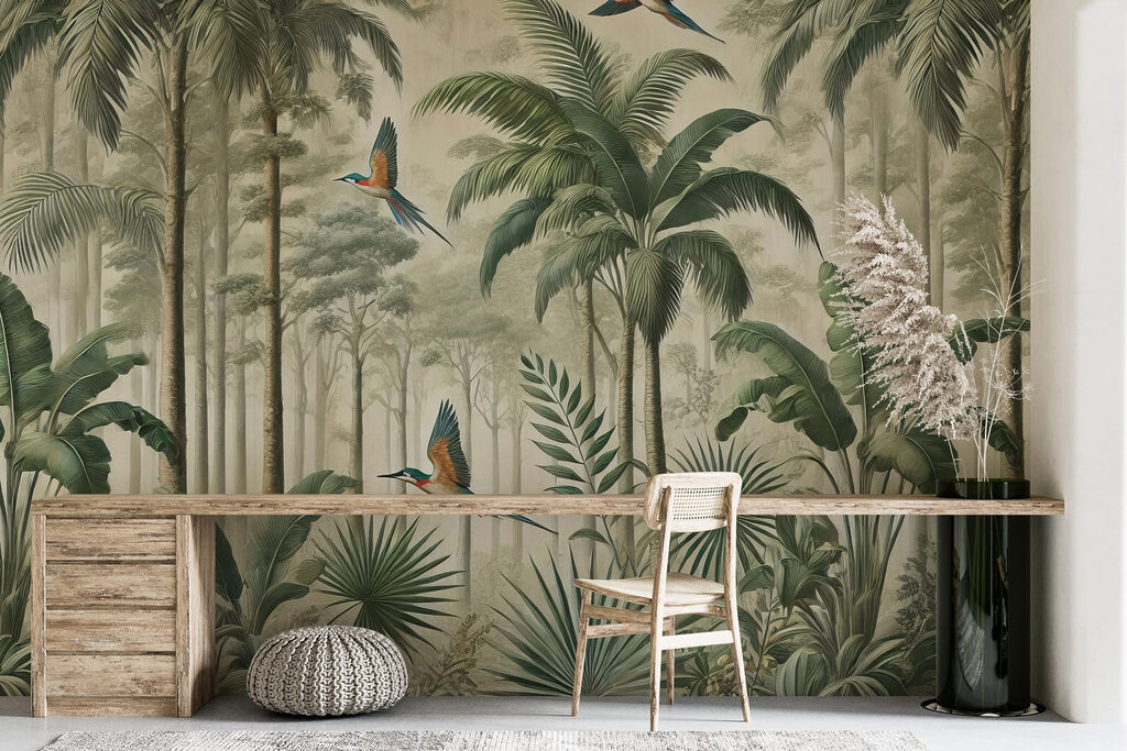 Pájaros entre palmeras — interior 10