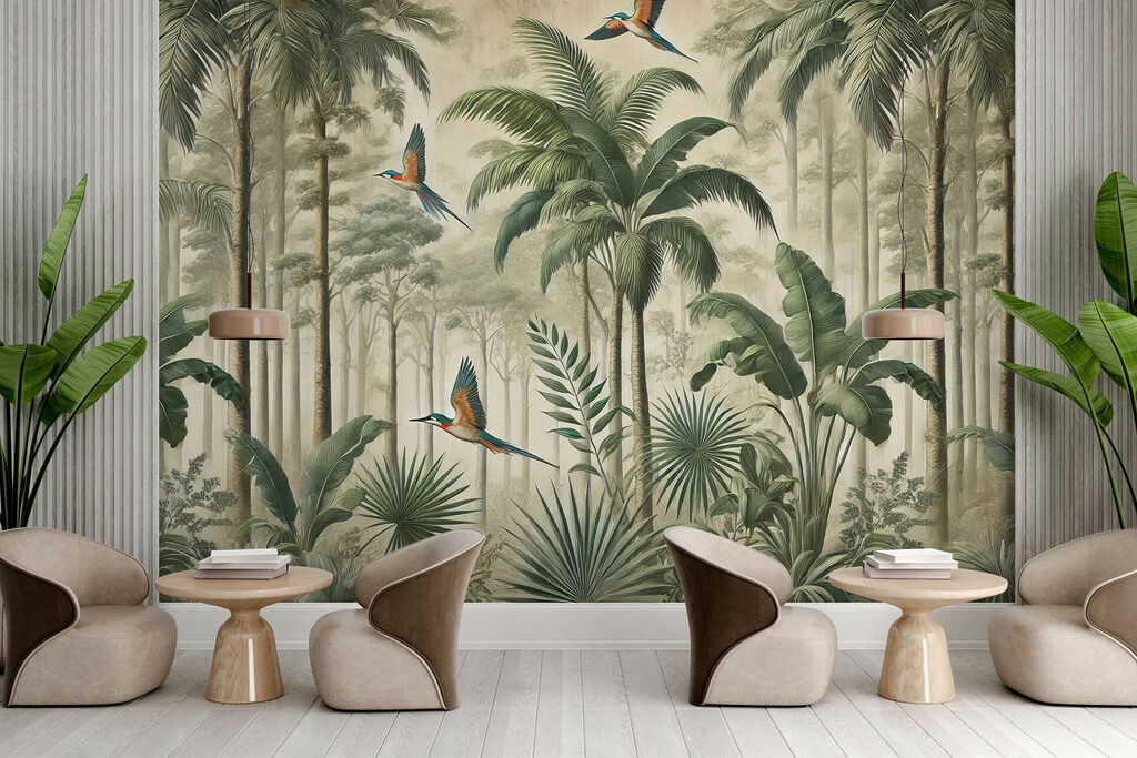 Pájaros entre palmeras — interior 11