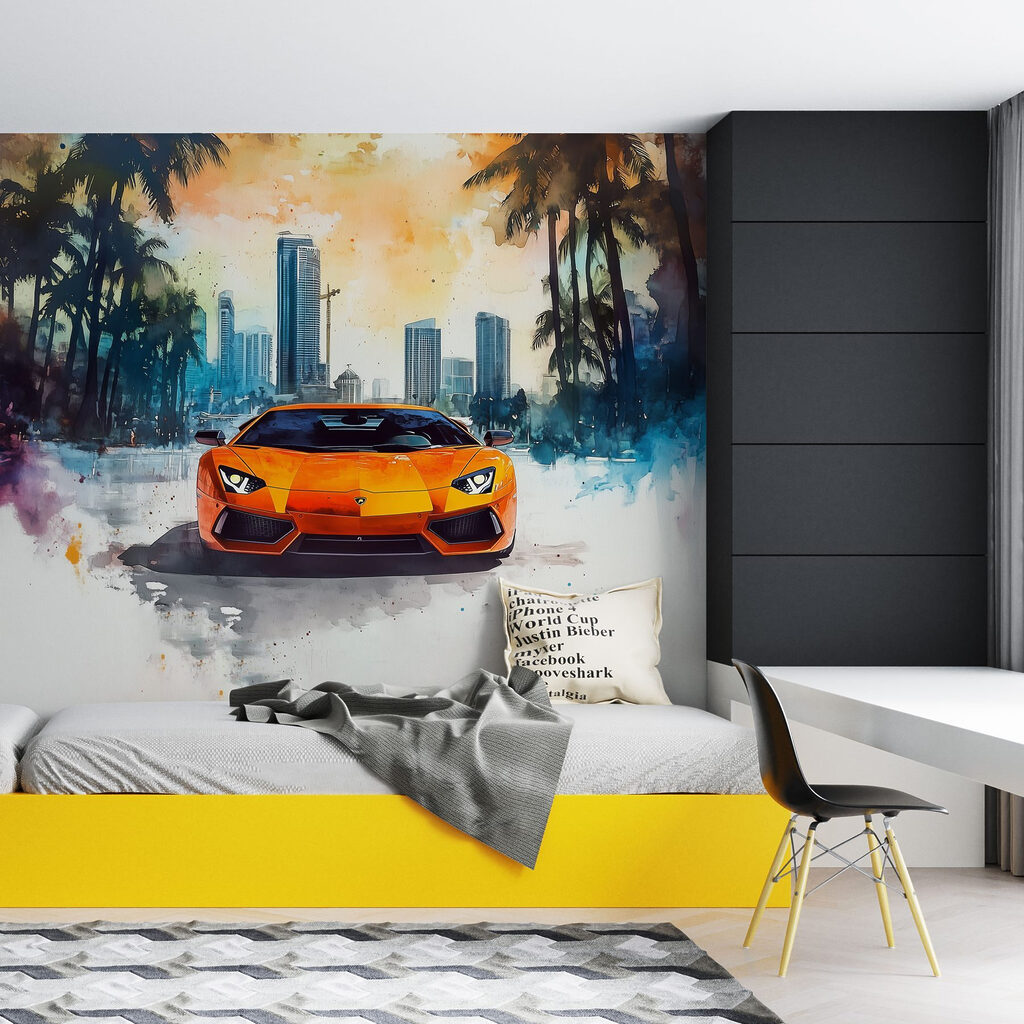 Coche deportivo naranja — interior 4