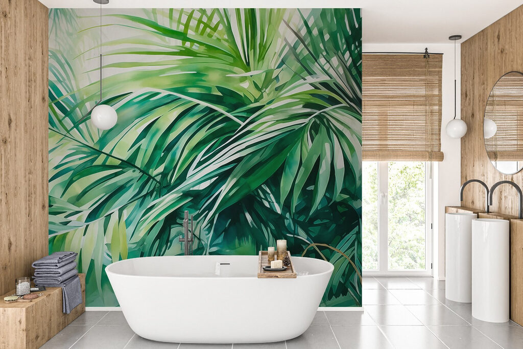 Hojas de palmera cruzadas — interior 2