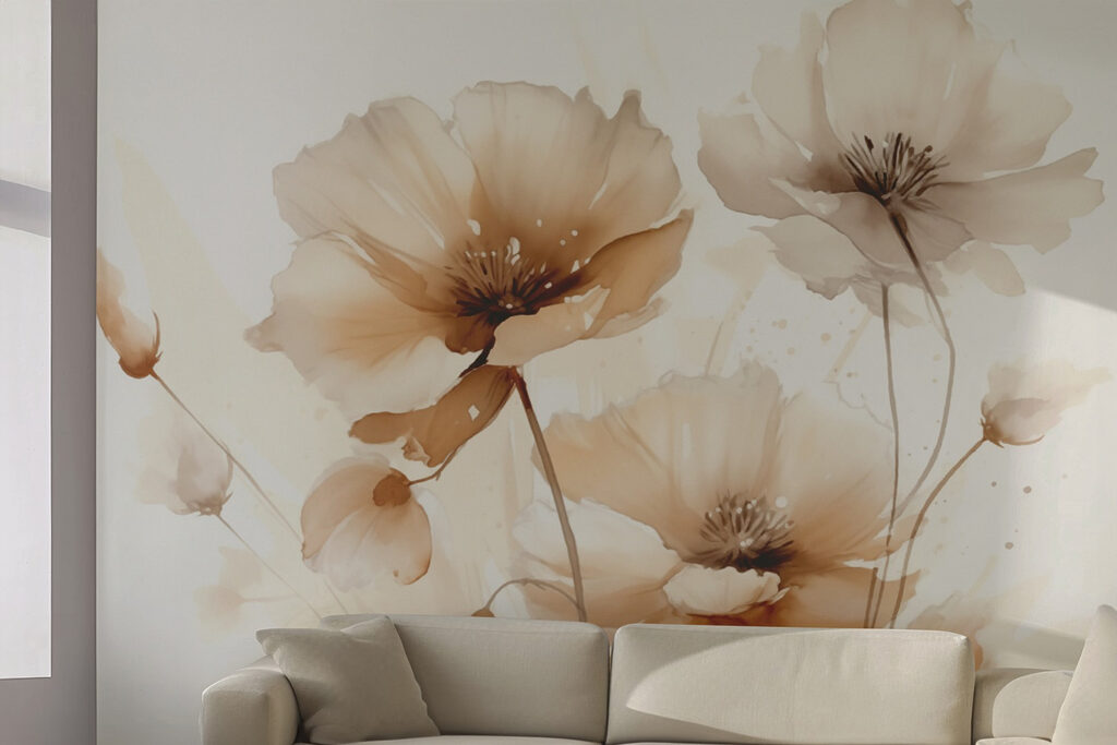 Flores beige en acuarela — interior 2