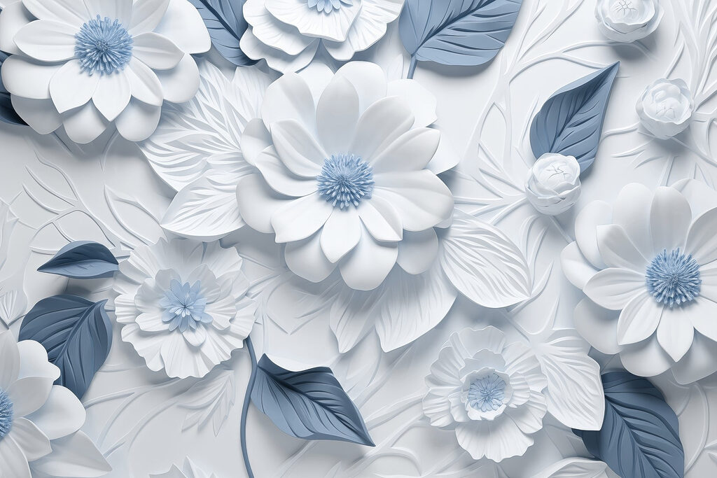Capas de flores beige — diseño completo