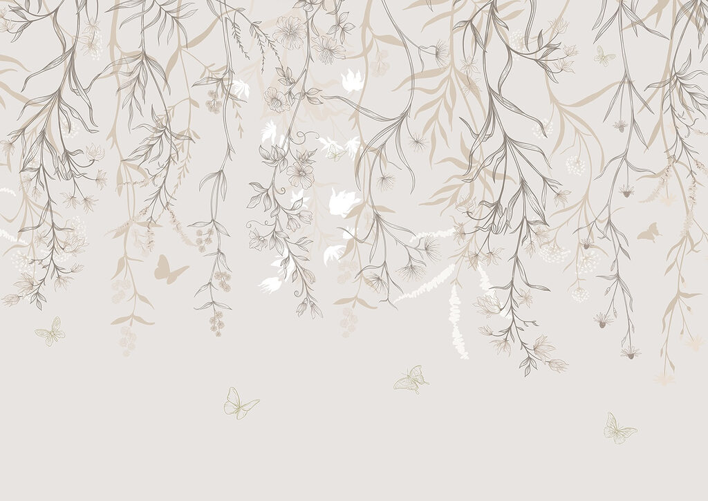 Ramas colgantes con mariposas — diseño completo