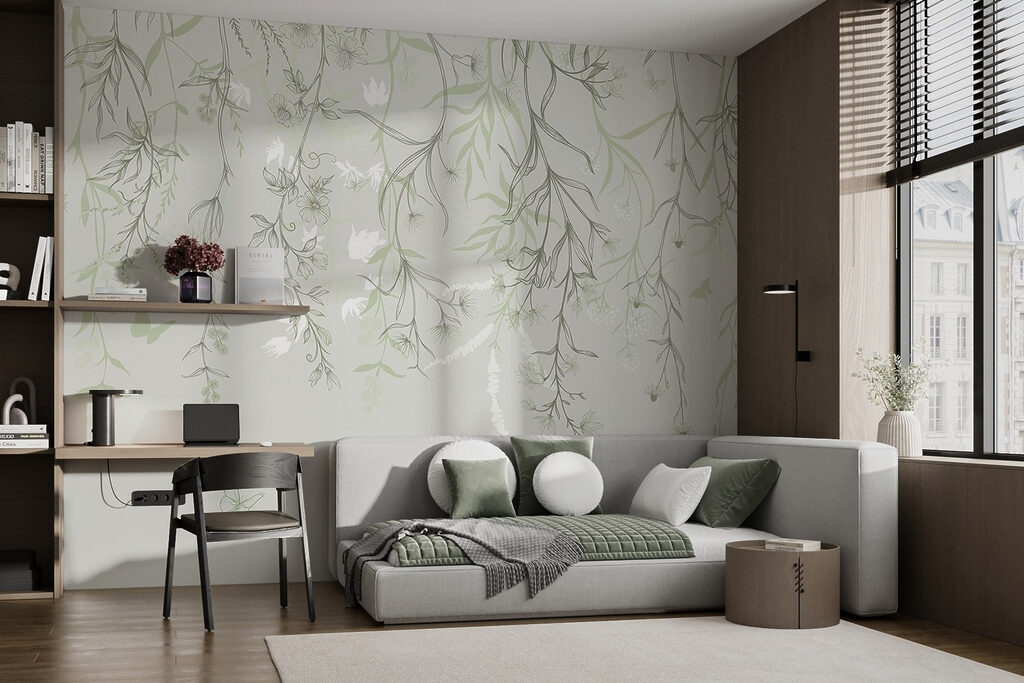 Ramas colgantes con mariposas — interior 1
