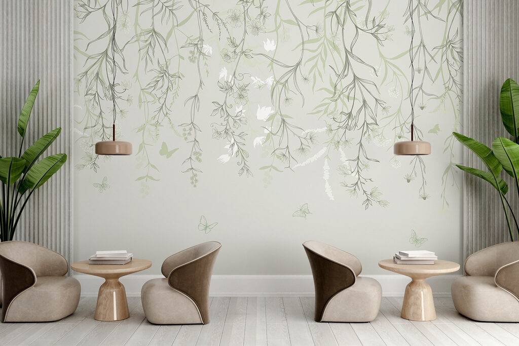 Ramas colgantes con mariposas — interior 3