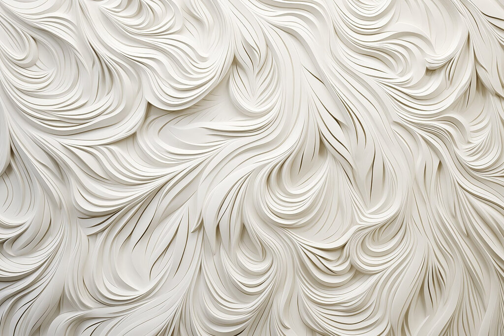 Rizos blancos como plumas — diseño completo