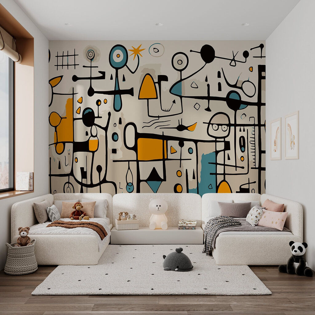 Figuras lineales con ocre — interior 3