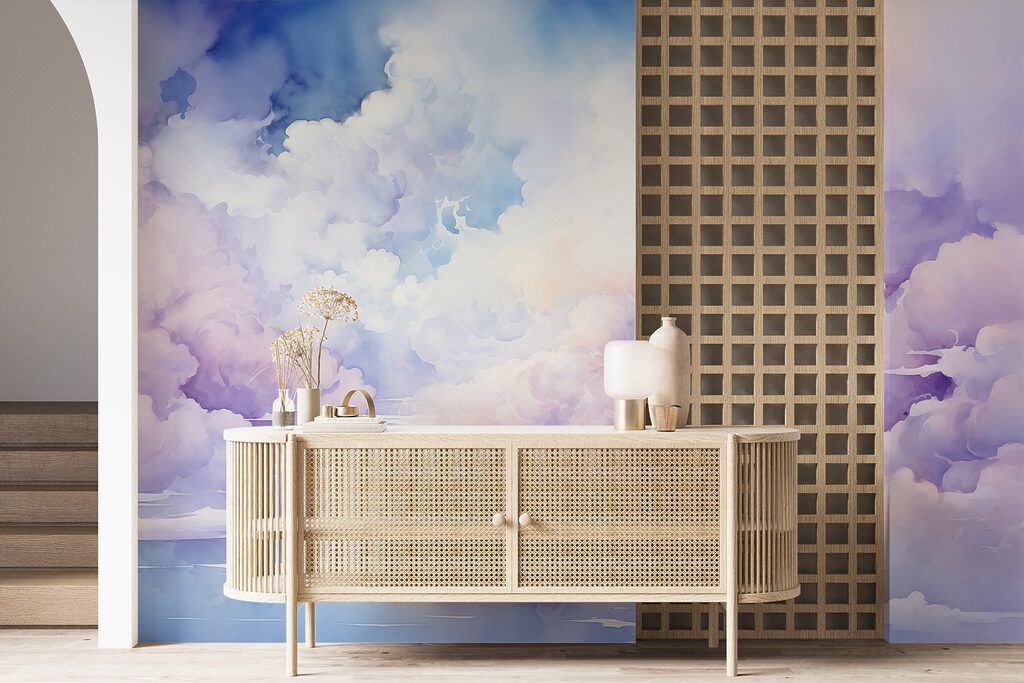 Nubes lilas sobre agua — interior 1