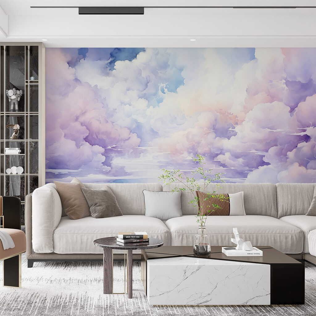Nubes lilas sobre agua — interior 2