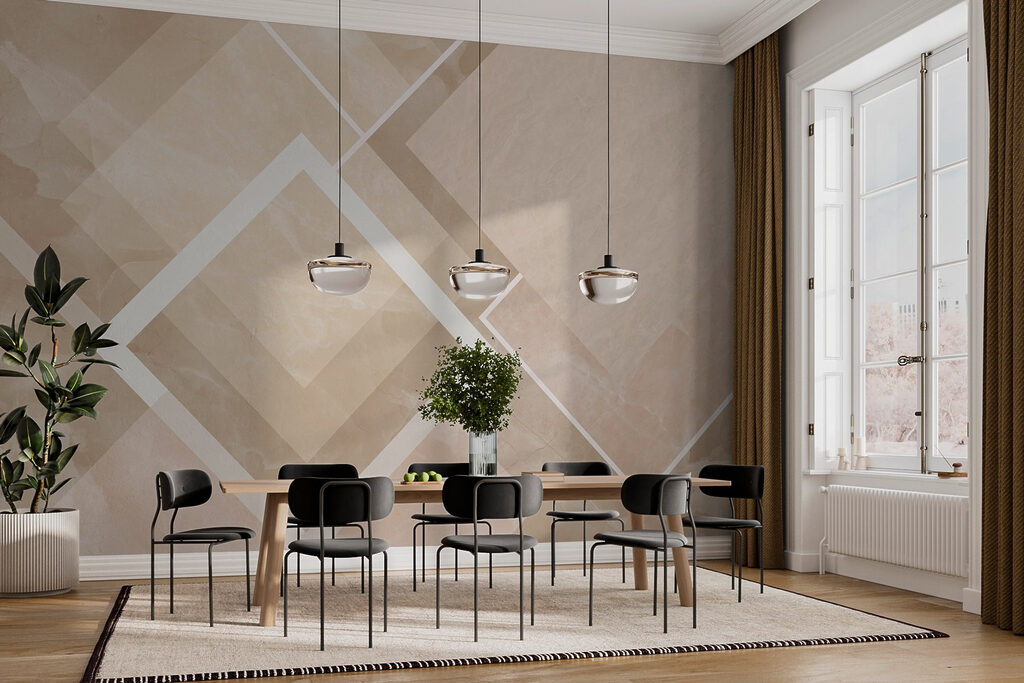 Rombos blancos sobre color — interior 4