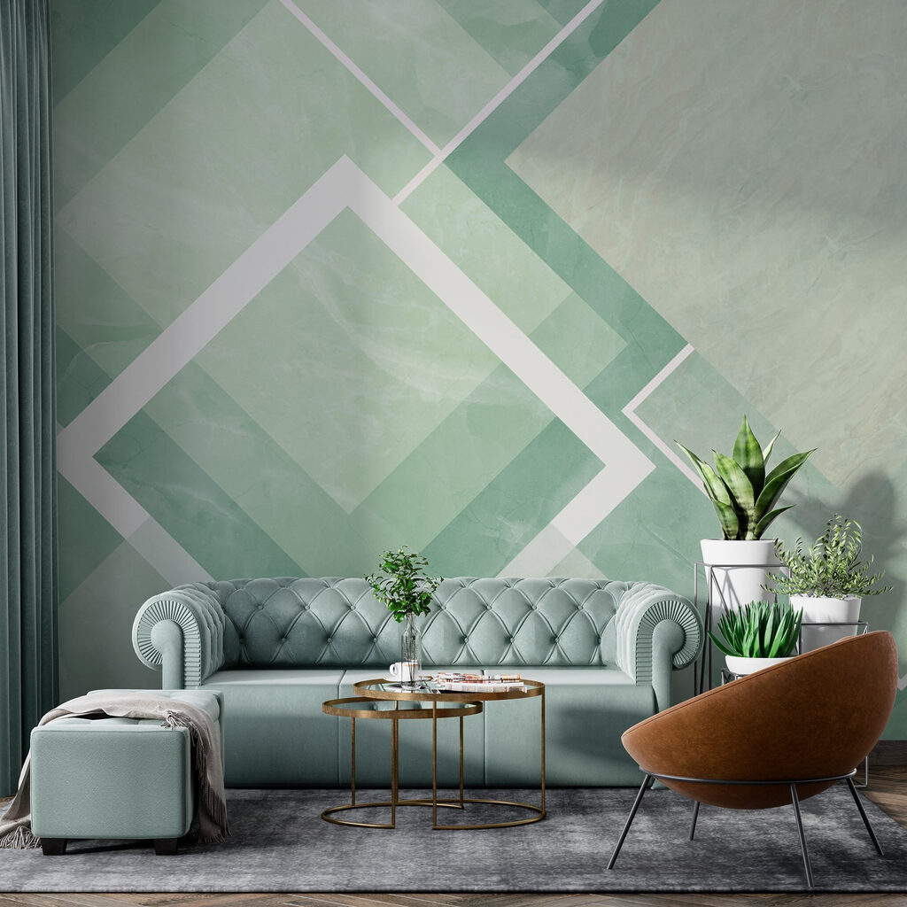 Rombos blancos sobre color — interior 1