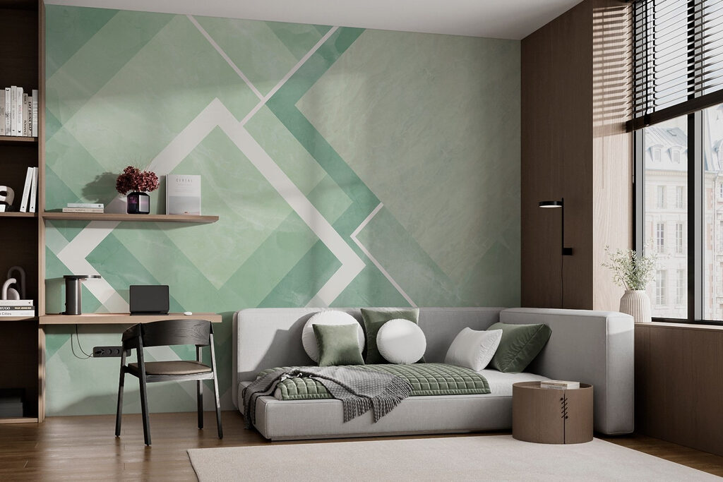 Rombos blancos sobre color — interior 3