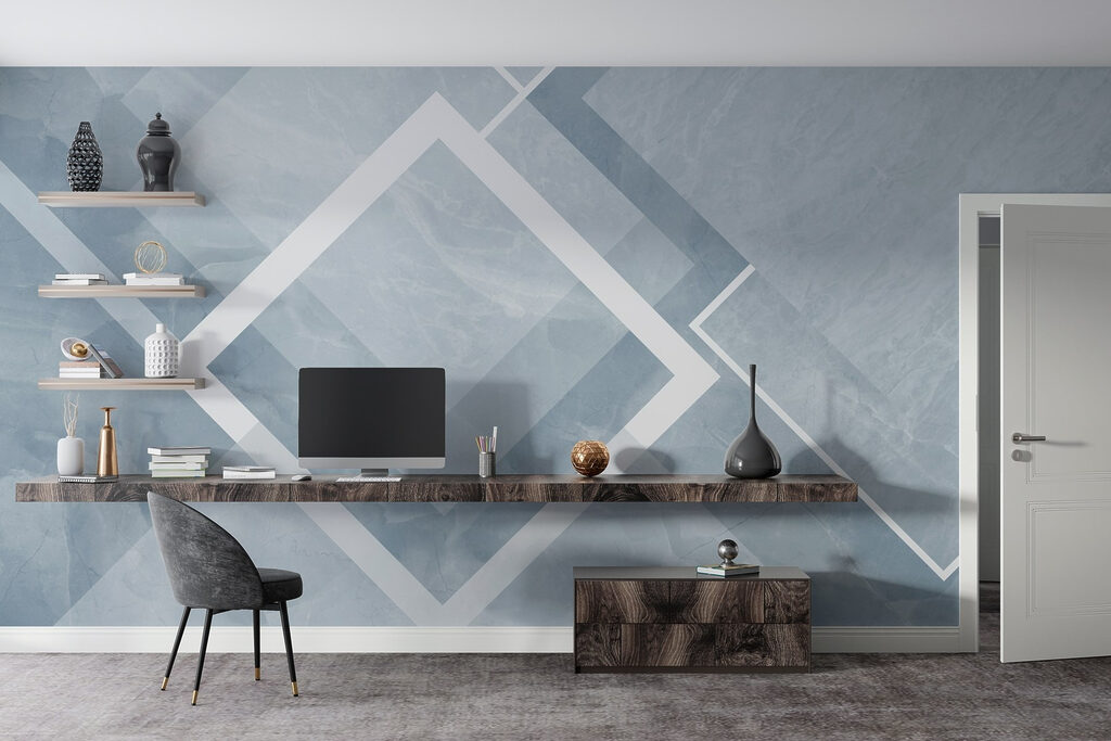 Rombos blancos sobre color — interior 1