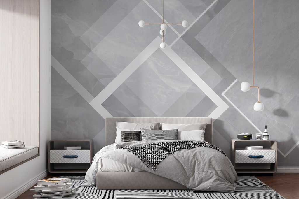 Rombos blancos sobre color — interior 1