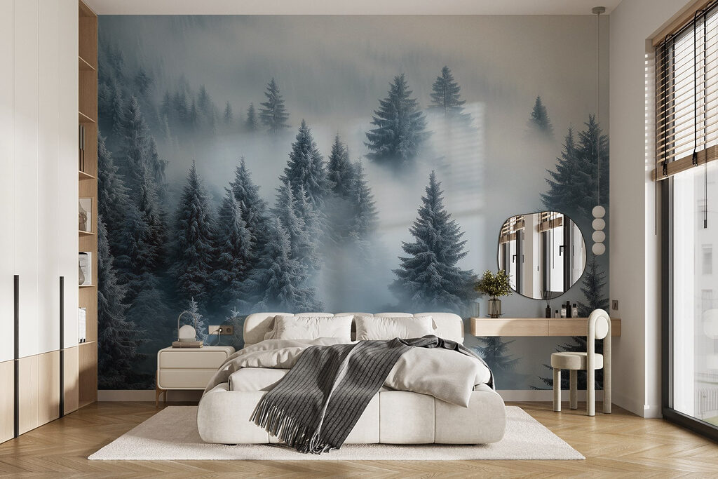 Copas nevadas sobre bruma — interior 1