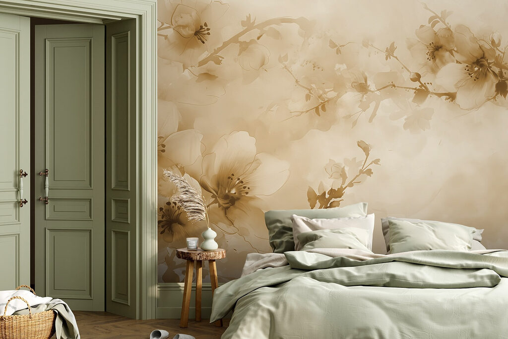 Flores naranjas sobre beige — interior 2