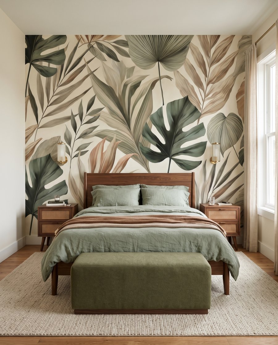 Hojas tropicales terrosas — interior 2