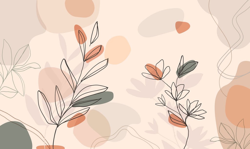 Ramas dibujadas sobre color — diseño completo