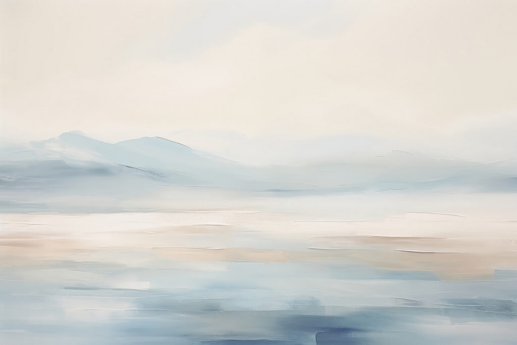 Agua en horizonte pastel — diseño completo