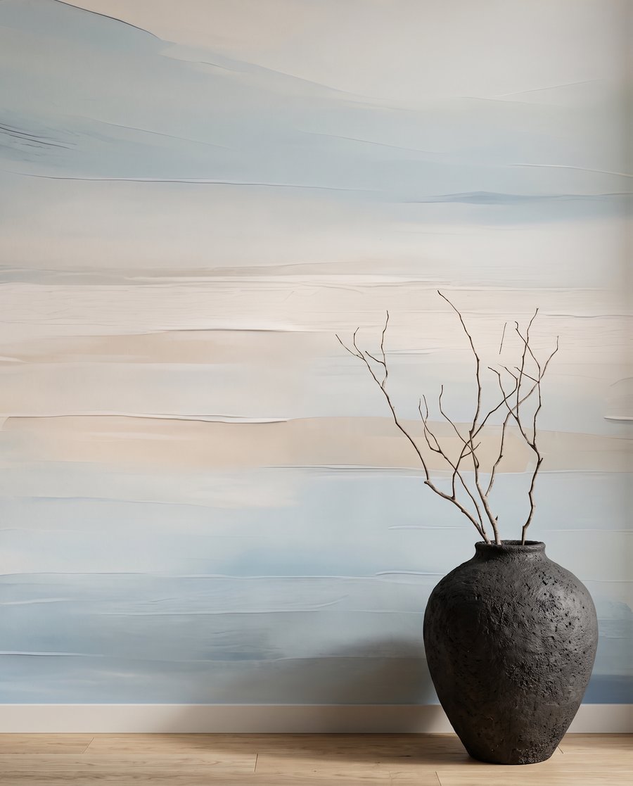 Agua en horizonte pastel — detalle