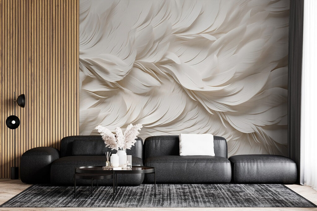 Plumas blancas en capas — interior 3
