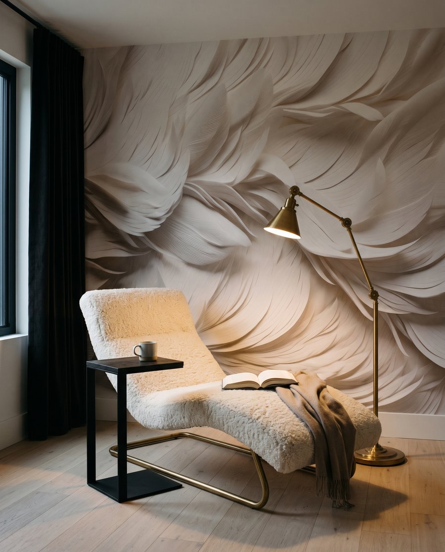 Plumas blancas en capas — interior 3