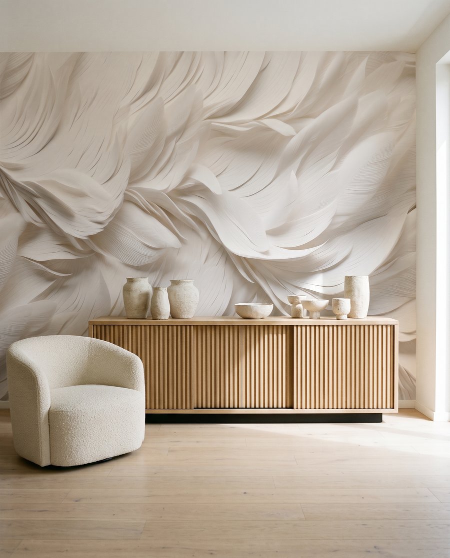 Plumas blancas en capas — interior 4