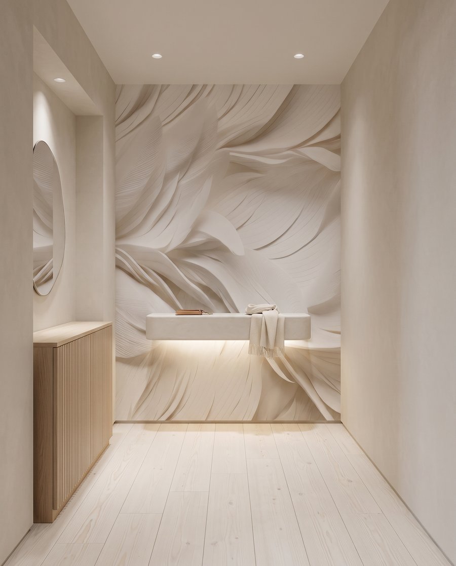 Plumas blancas en capas — interior 7