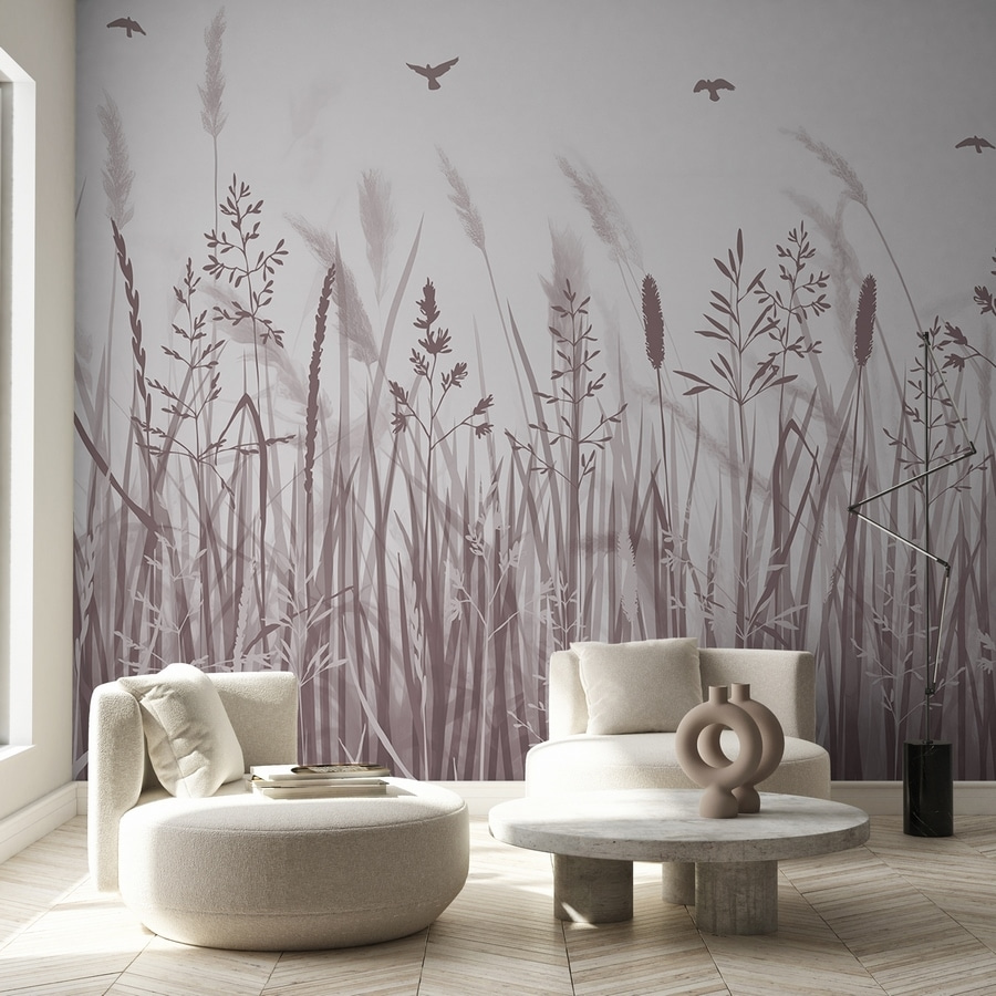 Pájaros sobre hierba alta — interior 1