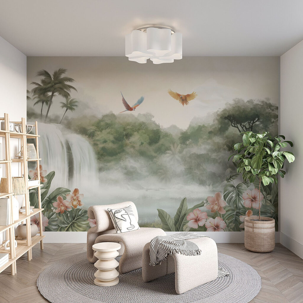 Cascada entre aves tropicales — interior 3