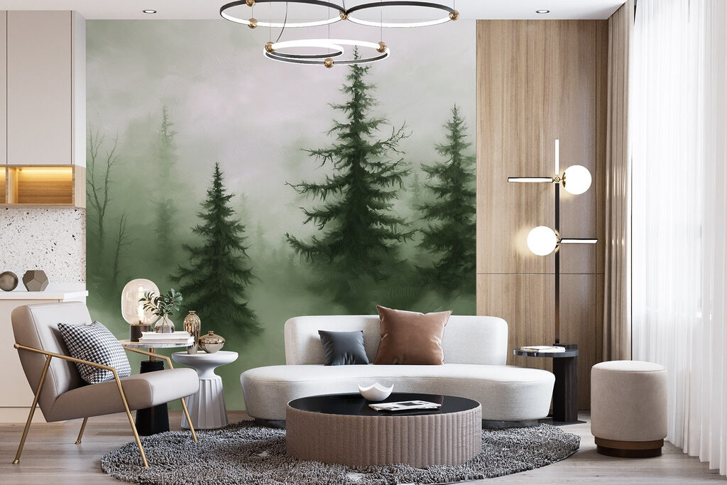 Pinos oscuros sobre bruma — interior 4