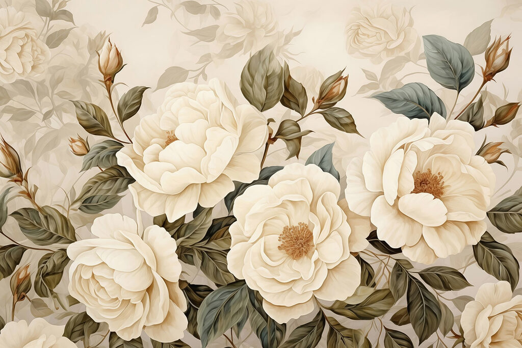 Rosas color crema — diseño completo
