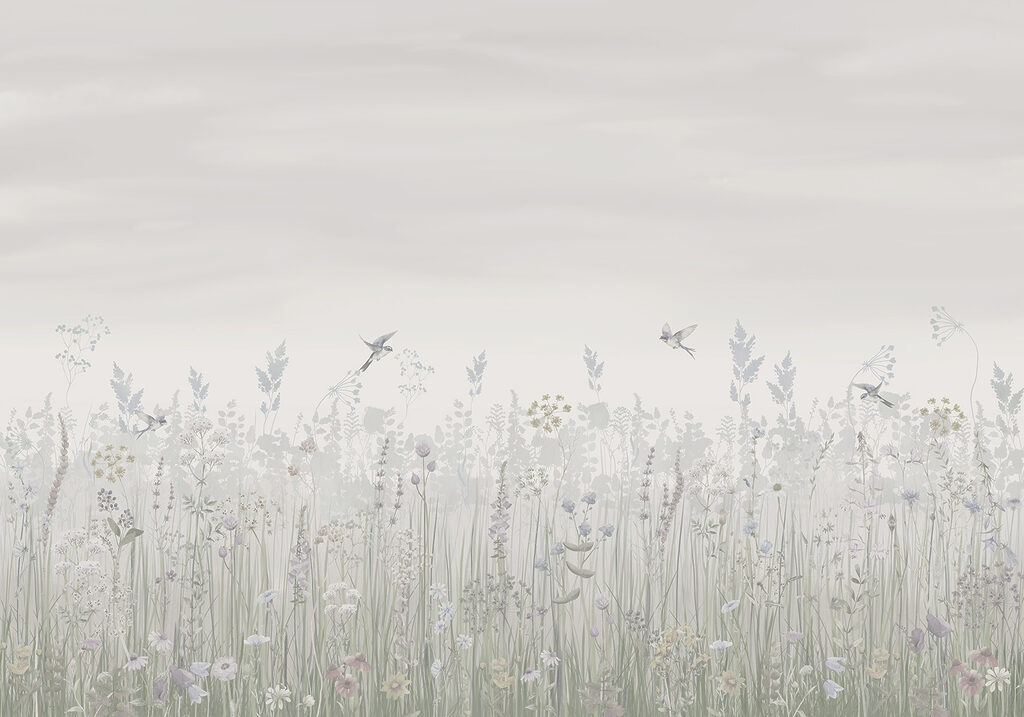 Pájaros sobre la pradera — diseño completo