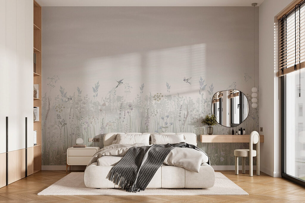 Pájaros sobre la pradera — interior 1