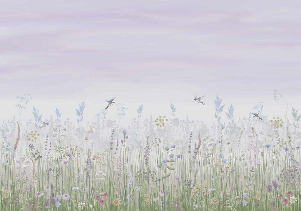 Pájaros sobre la pradera — diseño completo