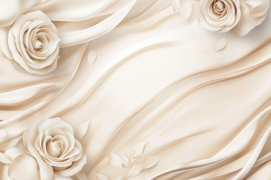 Rosas en curvas blancas — diseño completo