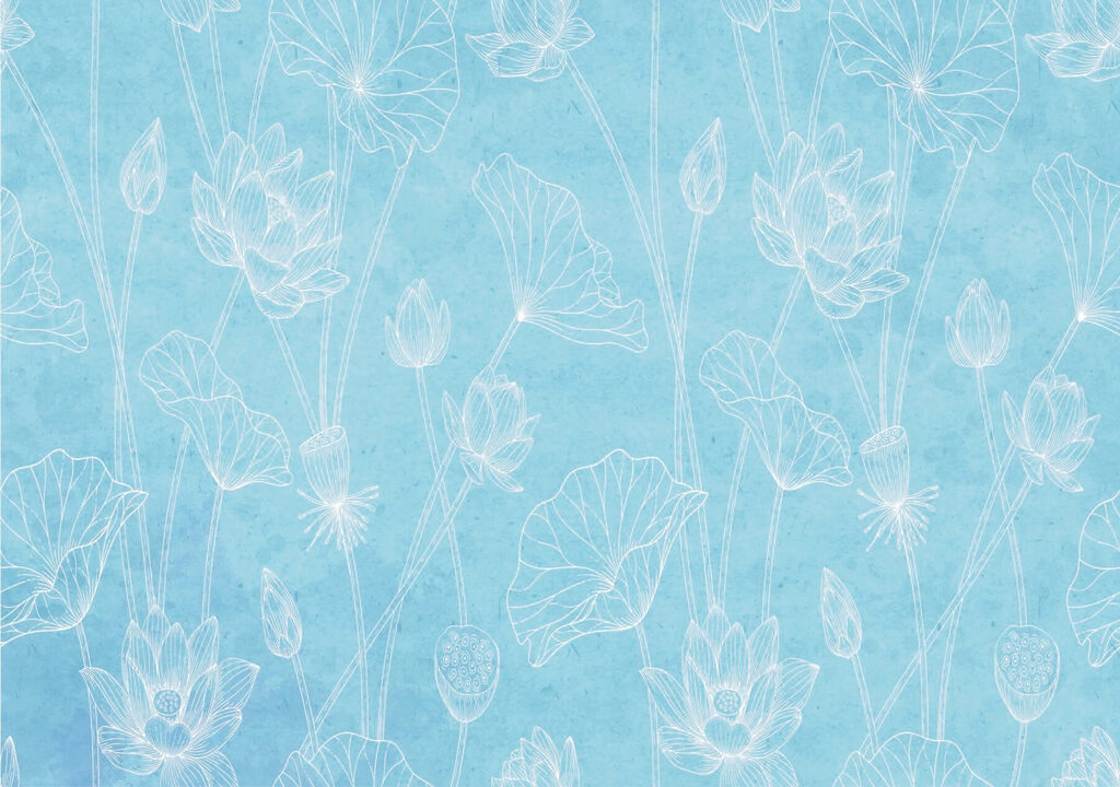 Flores blancas dibujadas — diseño completo