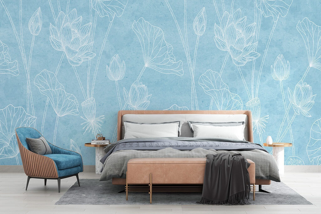 Flores blancas dibujadas — interior 1