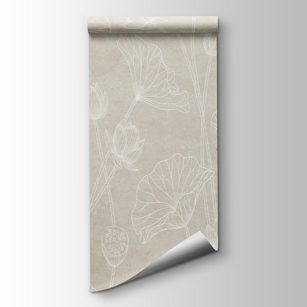 Flores blancas dibujadas — vista del producto