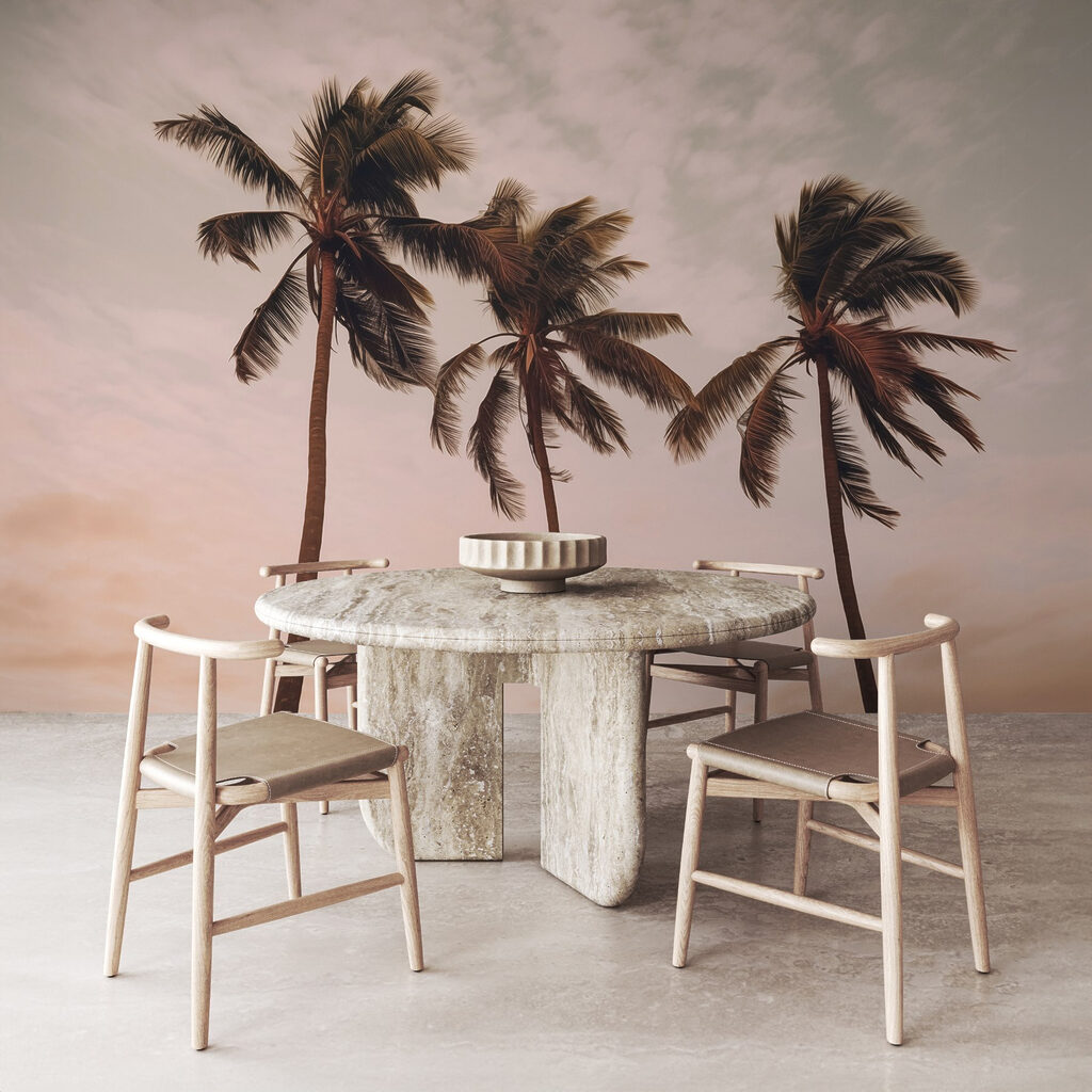 Tres palmeras al atardecer — interior 2