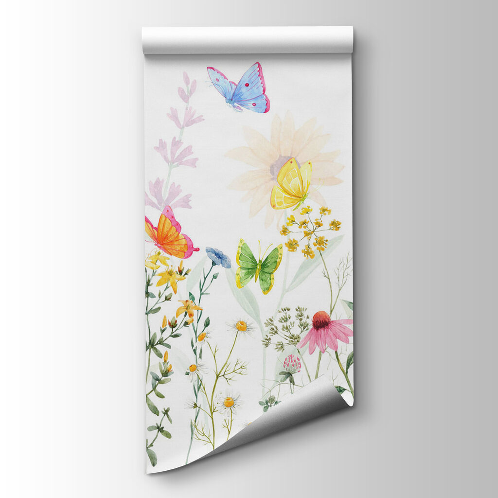 Mariposas y flores silvestres — vista del producto