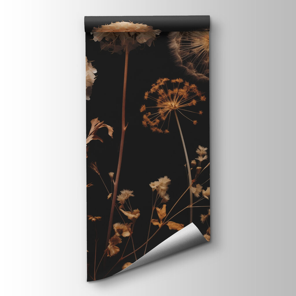 Flores secas sobre negro — vista del producto