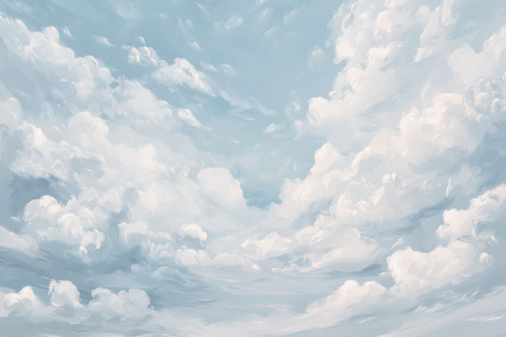 Nubes en cielo azul — diseño completo