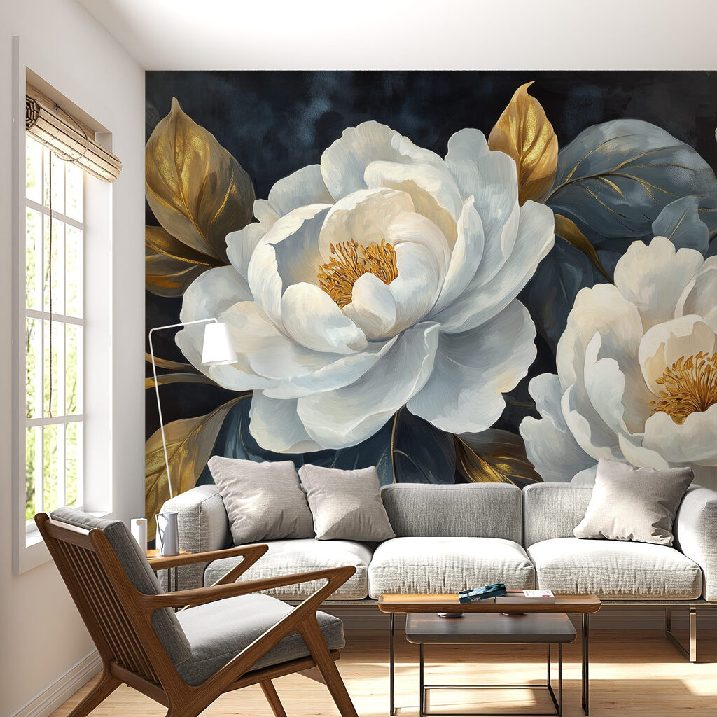 Corazones dorados sobre azul — interior 4