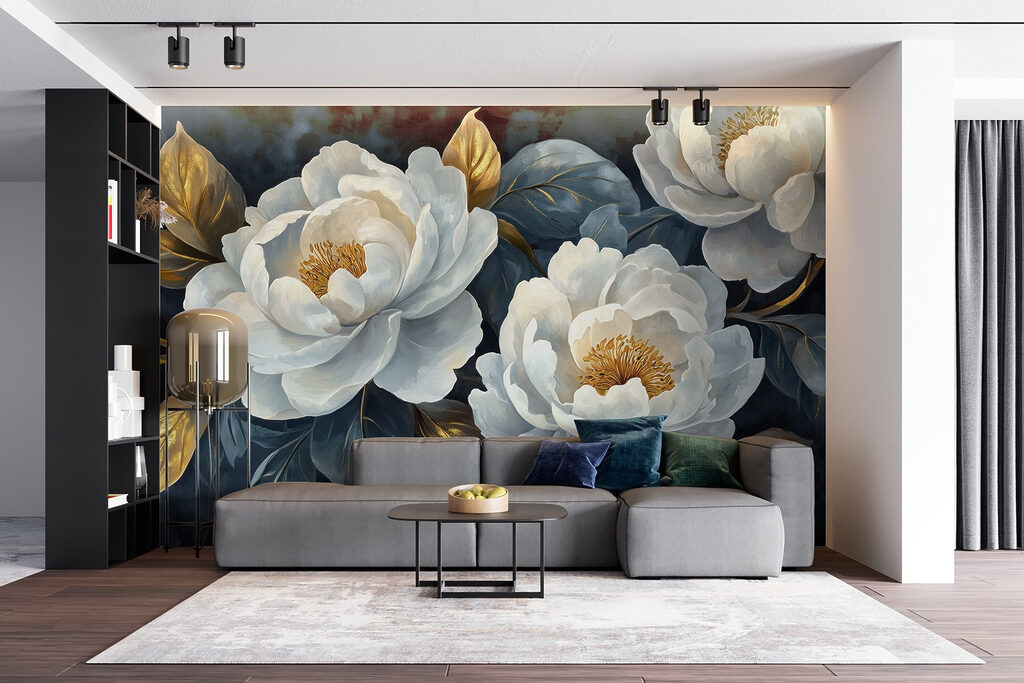 Corazones dorados sobre azul — interior 5