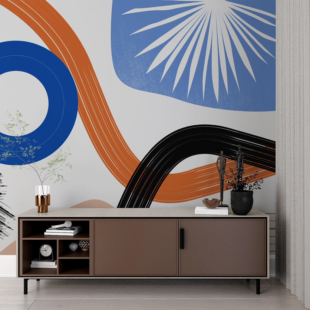 Círculo azul con arcos — interior 1