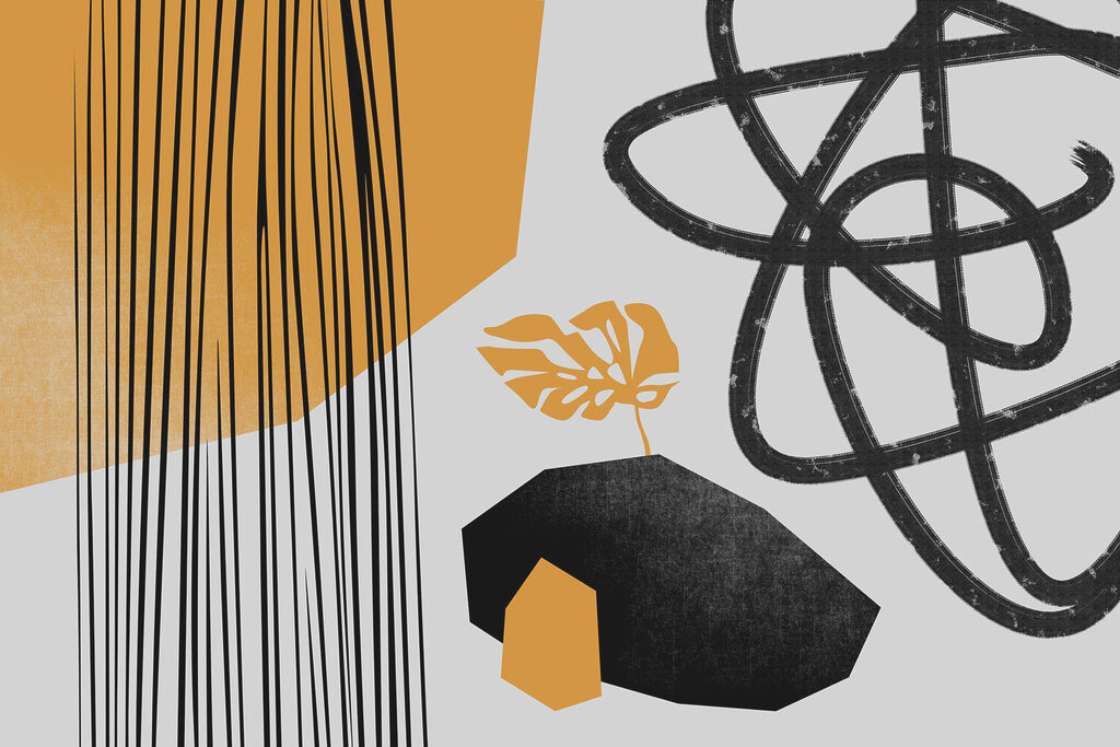 Ocre entre rayas negras — diseño completo